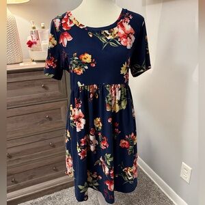 Navy Blue With Flowers dress